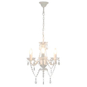 Lampadario con Perline Bianco Tondo 3 E14 CFW5597219