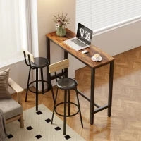 Set di 2 Sgabelli Alti da Cucina con Schienale e Poggiapiedi Rivestiti in PU 75,5 cm Naturale e Nero
