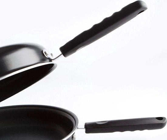 Padella a omelette - Antiaderente - Adatta per induzione - 1 pezzo - Nero - 24 cm