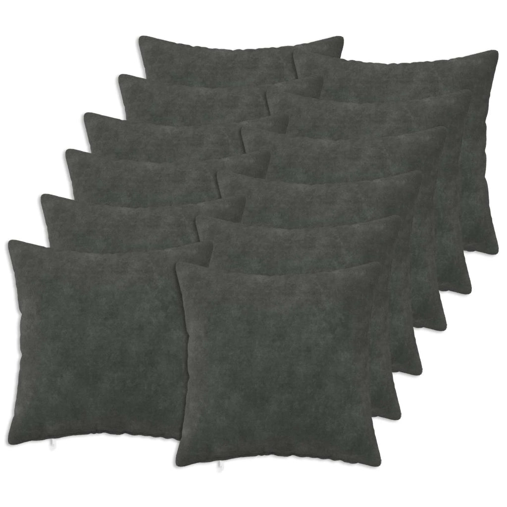 Federa 12 pcs HEERLEN Antracite 40 x 40 cm Fleece in microfibra 908526