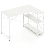 Scrivania per computer a L con contenitore reversibile 118 x 86 x 74 cm comfort ergonomico stile moderno legno bianco 20_0010872