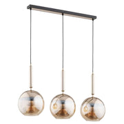 Lampadario Alfa VOLDA moderno nero ambra 6xE14 IP20