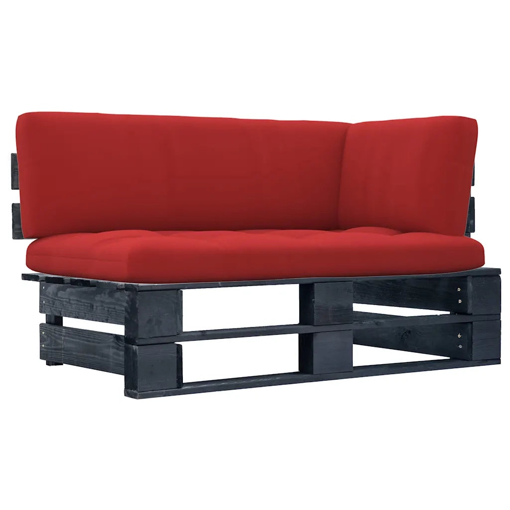 Divano Angolare da Giardino Pallet Legno Pino Impregnato Nero 3066583