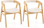 Sedia da pranzo in bambù, seduta imbottita, schienale confortevole, gambe antiscivolo, carico 150 kg, struttura stabile a forma di A, sedia in legno bohemien, per soggiorno, balcone (2)