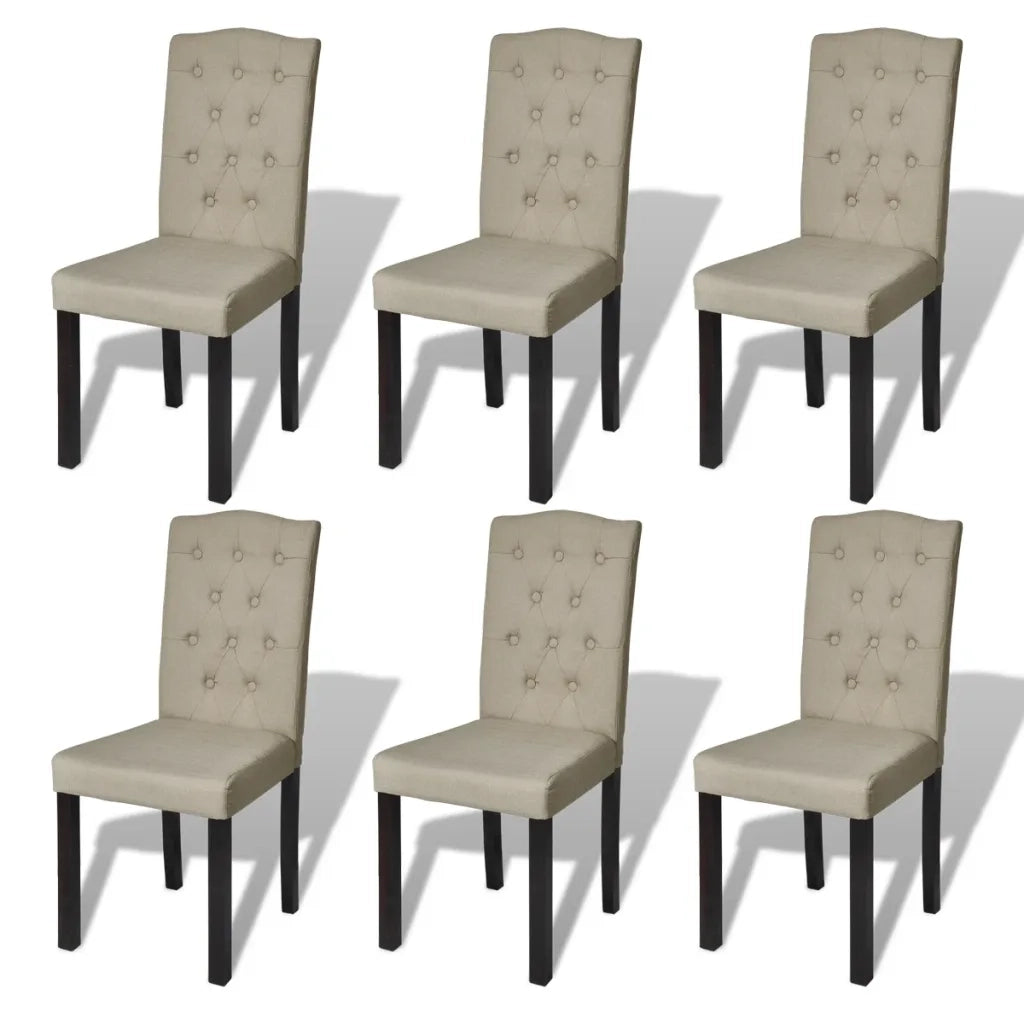 Sedie da Pranzo 6 pz Cammello in Tessuto cod mxl 7195