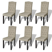 Sedie da Pranzo 6 pz Cammello in Tessuto cod mxl 7195