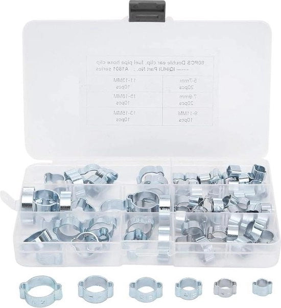 Assortimento a 80 pezzi di viti a gancio per tubi - grande assortimento di viti a gancio per tubi.