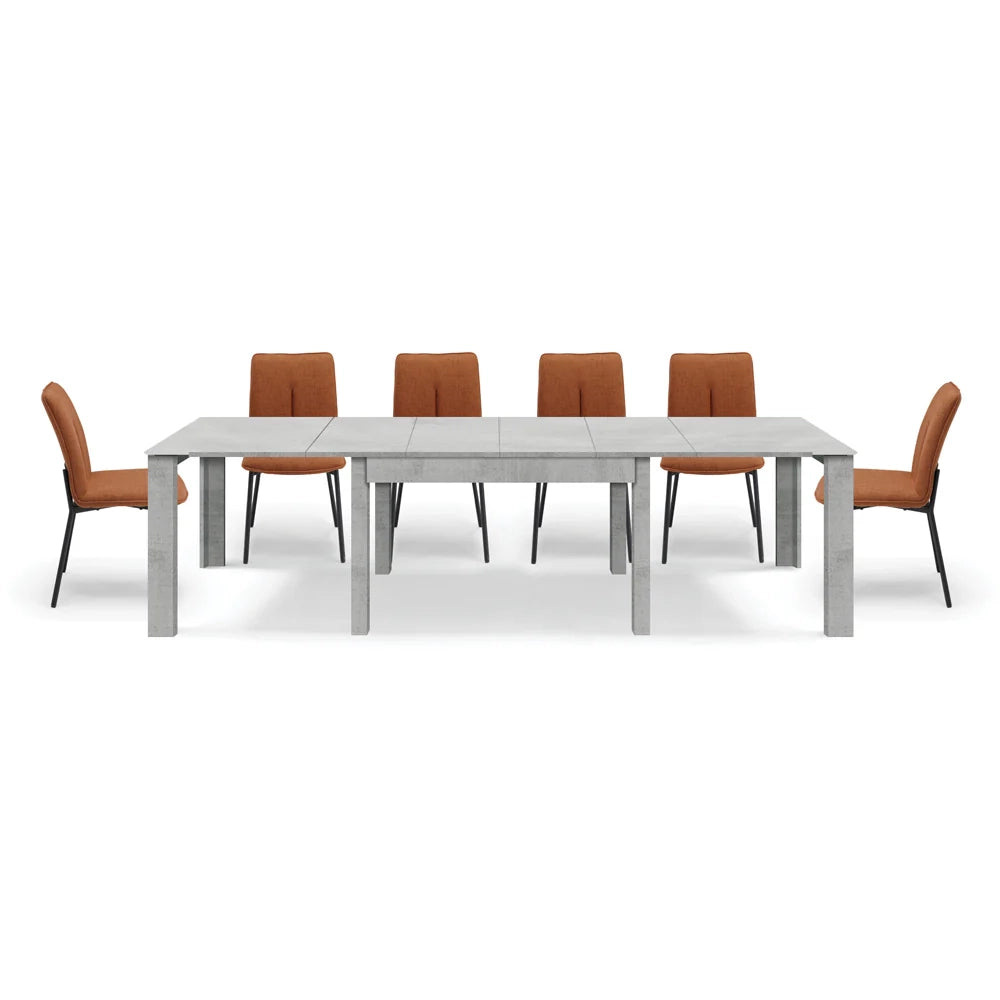 Tavolo allungabile da pranzo 160x90 fino a 320 cm Cemento modello BRIO MADE IN ITALY design moderno ideale per cucina, soggiorno e sala da pranzo