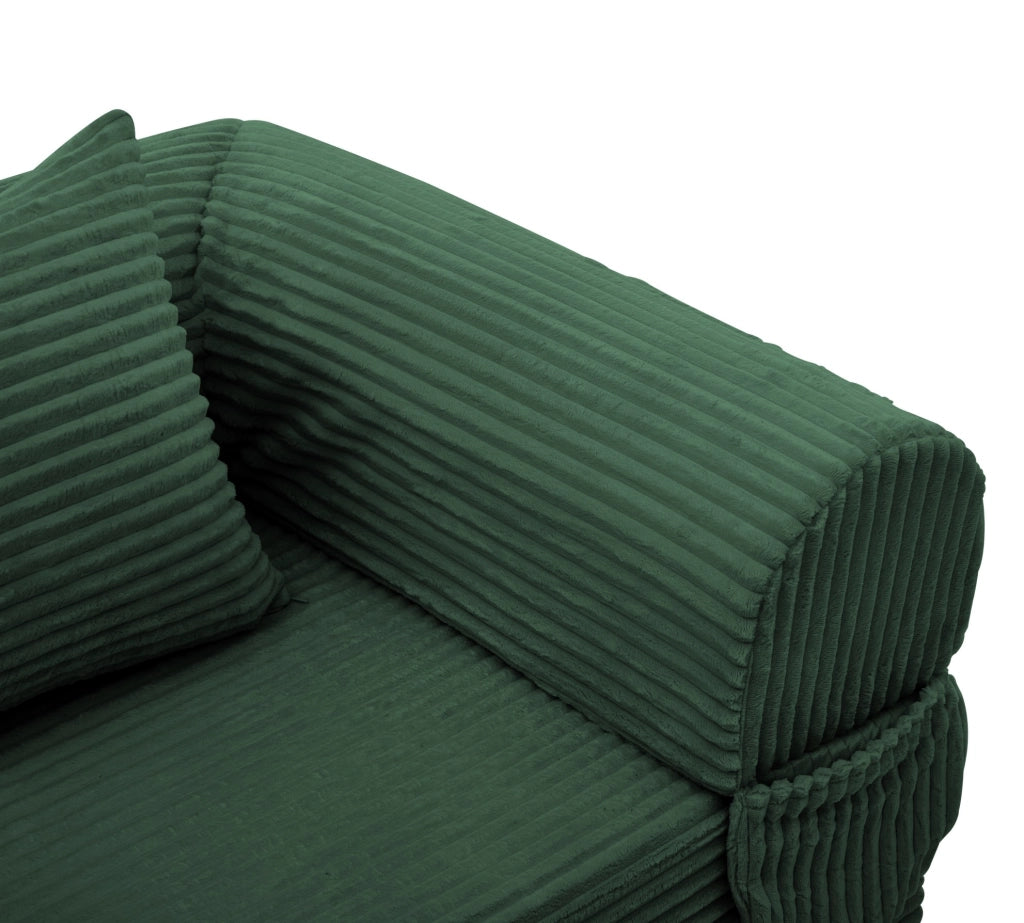 Poltrona letto pieghevole in corda, convertibile 2 in 1, verde