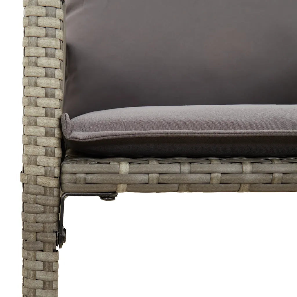 vidaXL Set Bar da Giardino 7 pz con Cuscini Grigio Polyrattan Acacia