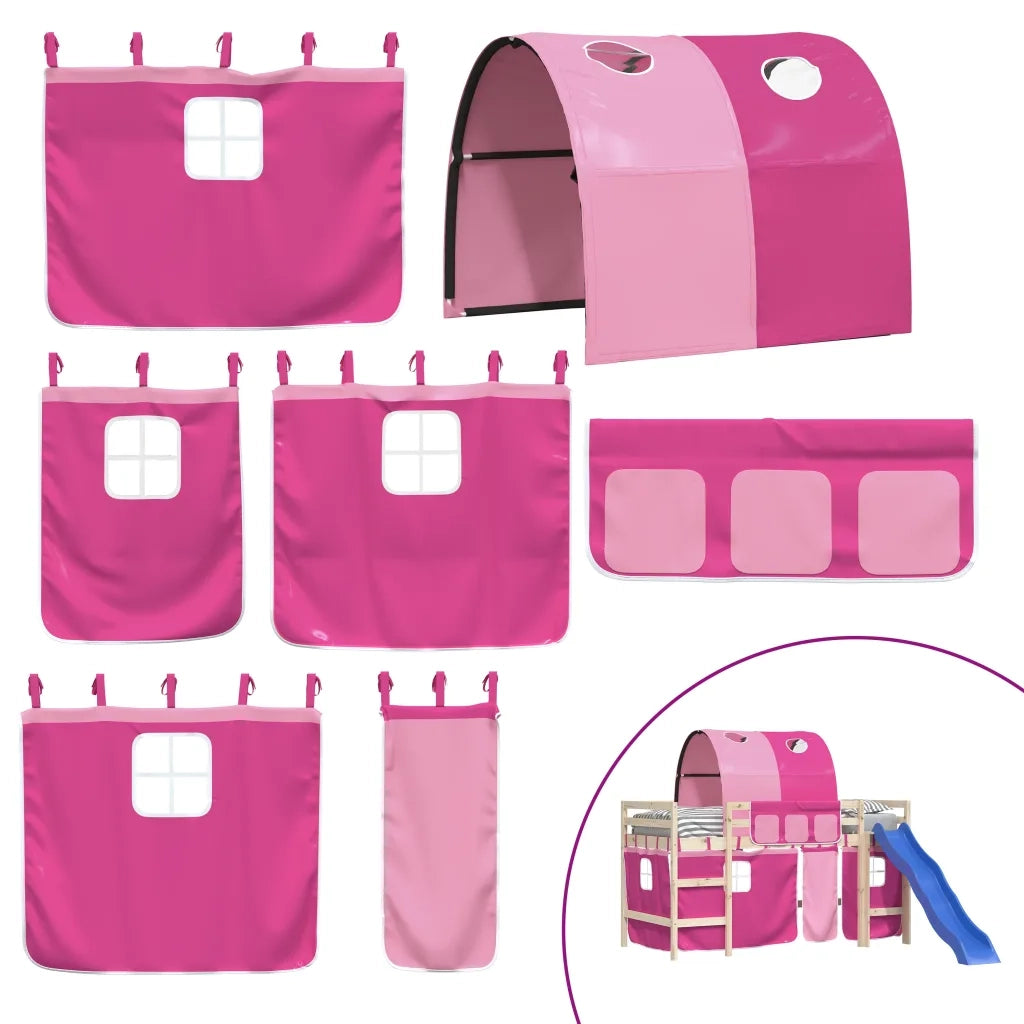 Tende per Letto a Soppalco con Tunnel Rosa in Poliestere 835918
