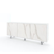 Buffet 3 ante VELBRUK bianco pietra/marmo calacatta