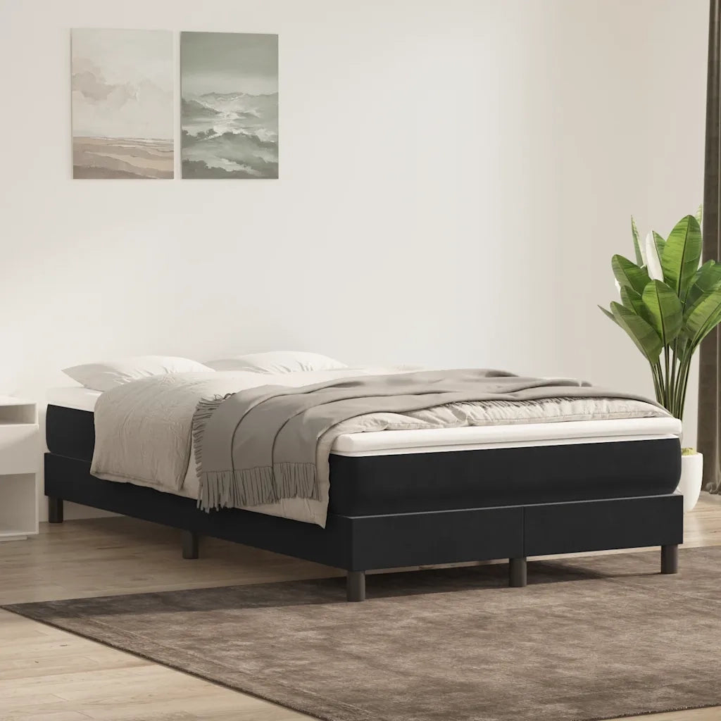 Letto a Molle senza Materasso Nero 120x220 cm in Velluto 3315869