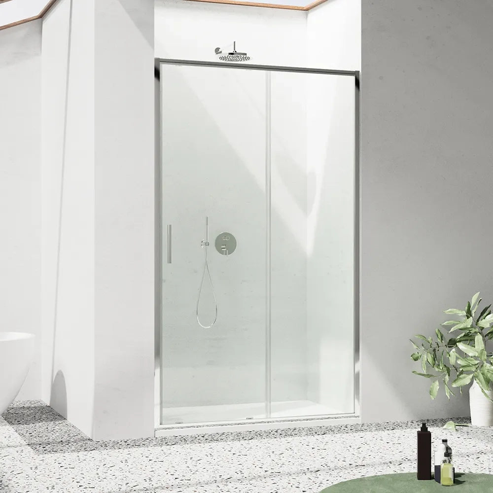 Porta doccia 150cm profili slim cromati vetro 6mm trasparente h190 | Portofino