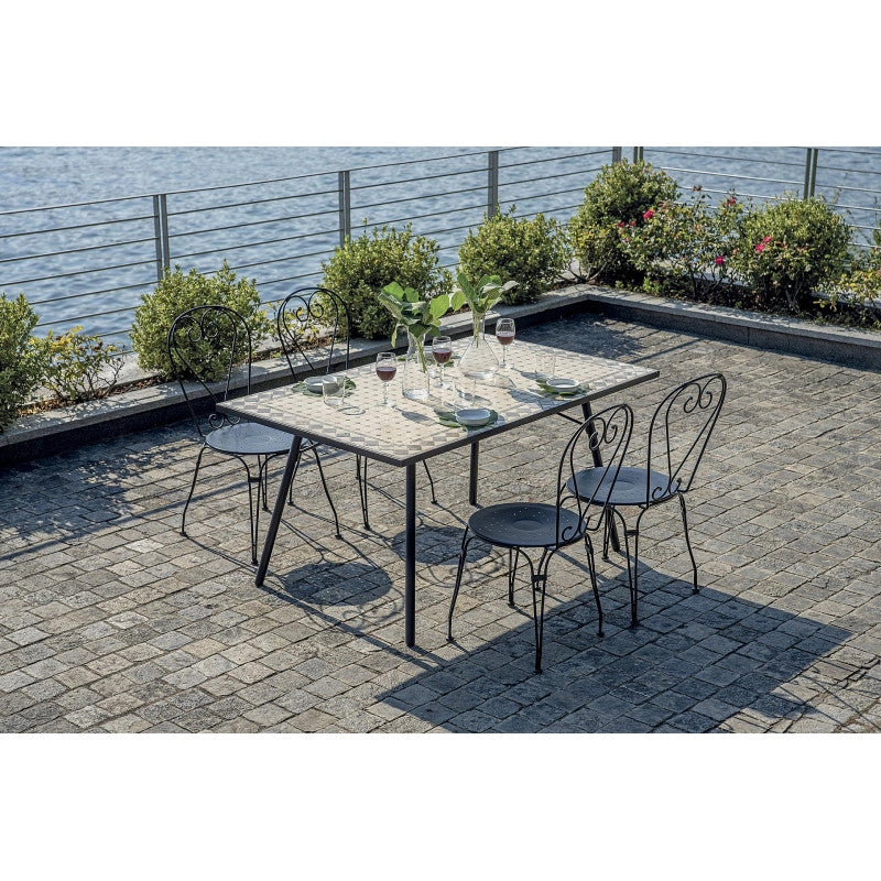 Tavolo Mosaico 150x90 Ferro Nero Moia