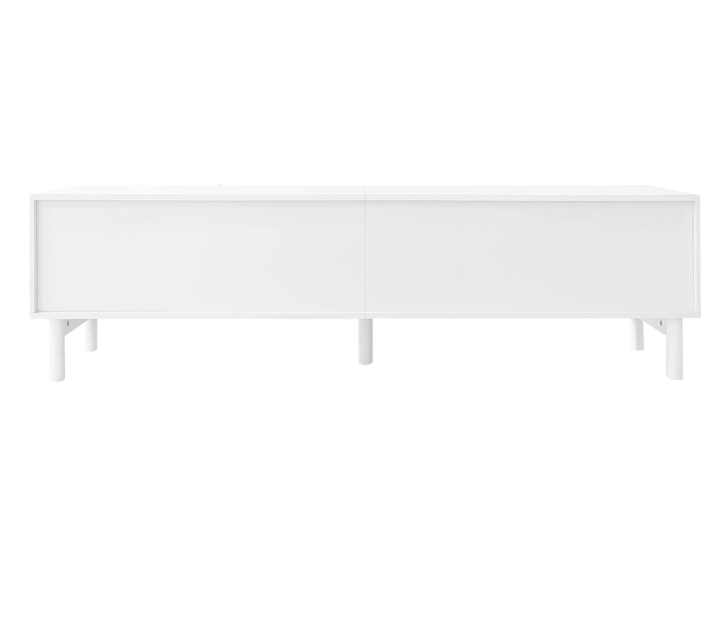 OKWISH Mobile TV con 4 Ante e Ripiani, Design senza Maniglie, per Soggiorno, MDF e Pannelli di Particelle, 169 x 34 x 45,5 cm