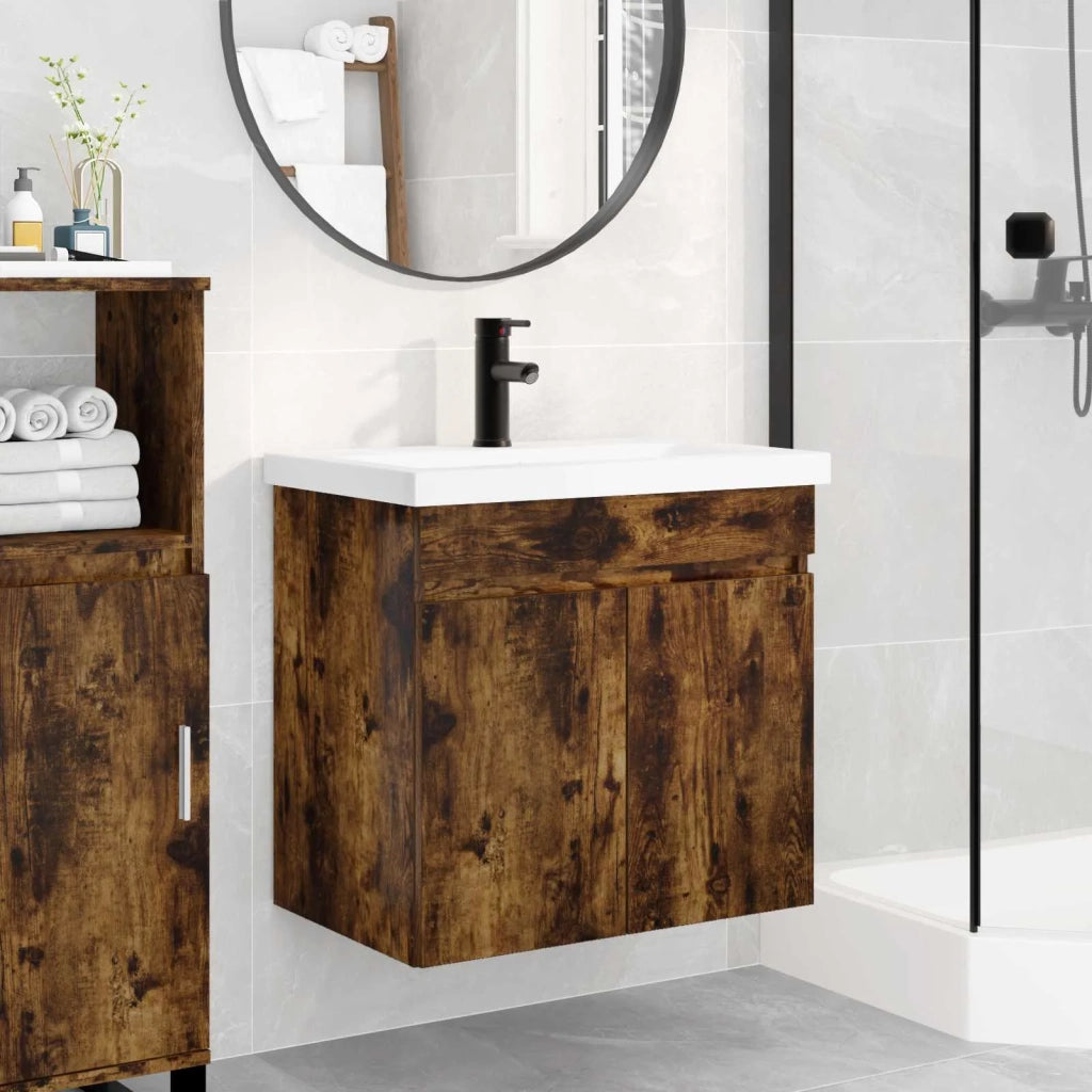 Mobile bagno con rubinetto Rovere Fumo 61 x 40 x 74,5 cm 889541