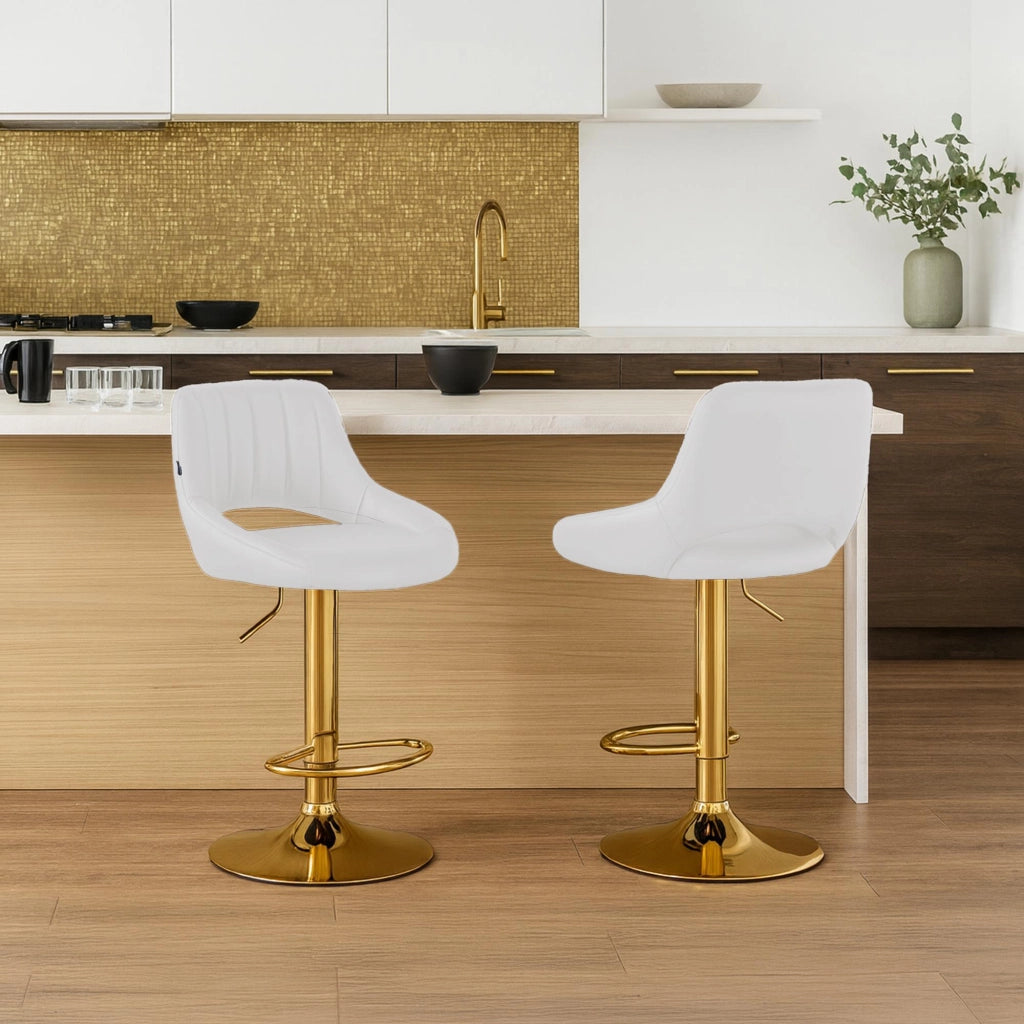 Sgabello da bar Milet in ecopelle oro 5