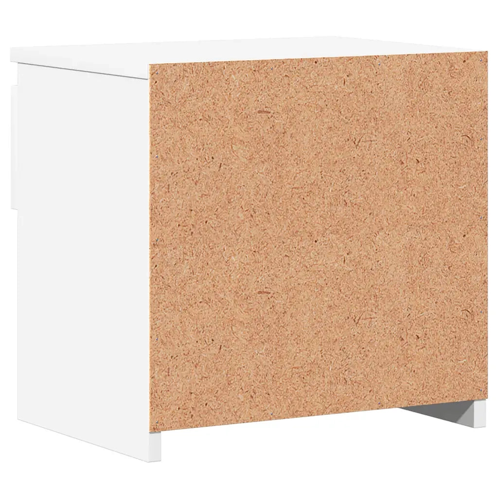 Comodino-Tavolino da notte Bianco 40x30x39 cm in Legno Ingegnerizzato