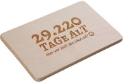 Tavolo da snack con slogan per il 80° compleanno - Dagen vecchio...ma chi conta? - Tavolo da taglio con età in giorni - Regalo di compleanno - Tavolo da taglio | Dimensioni: 22 x 14 x 1 cm