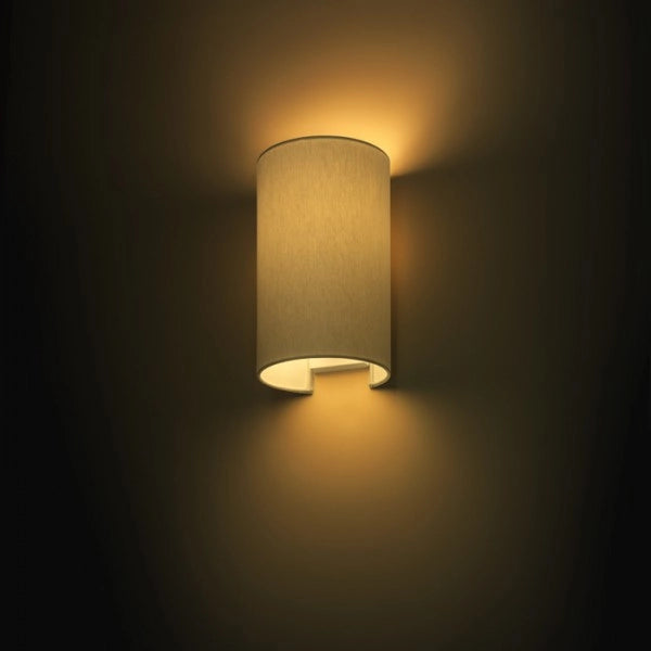 Lampada con Paralume RON W 15/25 da parete Chintz grigio chiaro/PVC bianco 230V E27 28W
