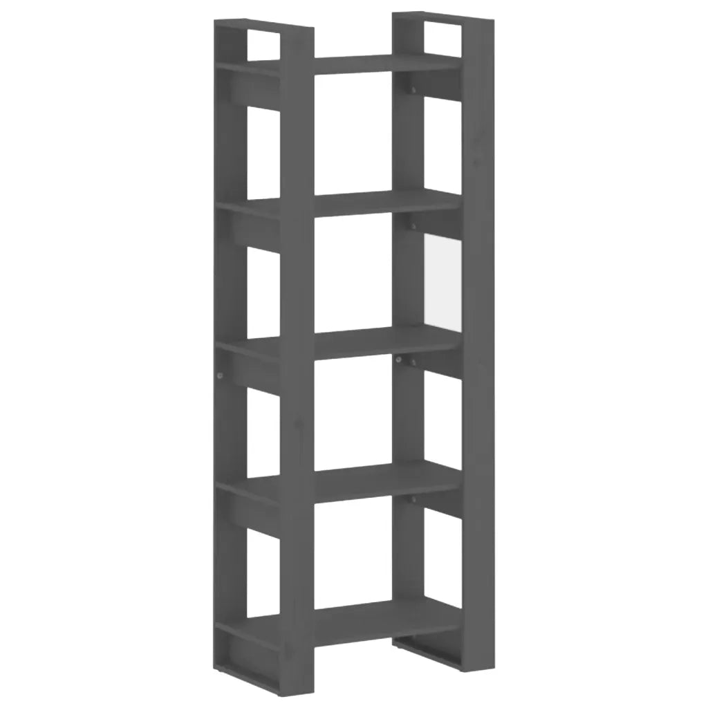 Libreria/Divisorio Grigio 60x35x160 cm Legno Massello 813891