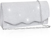 Borsa a Mano con Catena Removibile in Metallo, Tastiera con Pailletten per Donne con Onde, Borsa a Tracolla per Donne con Dimensioni Piccole per Matrimoni, Feste, Cene