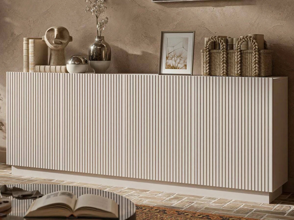 Madia Masainas, Credenza 4 Ripiani, 200x40x78h cm Beige