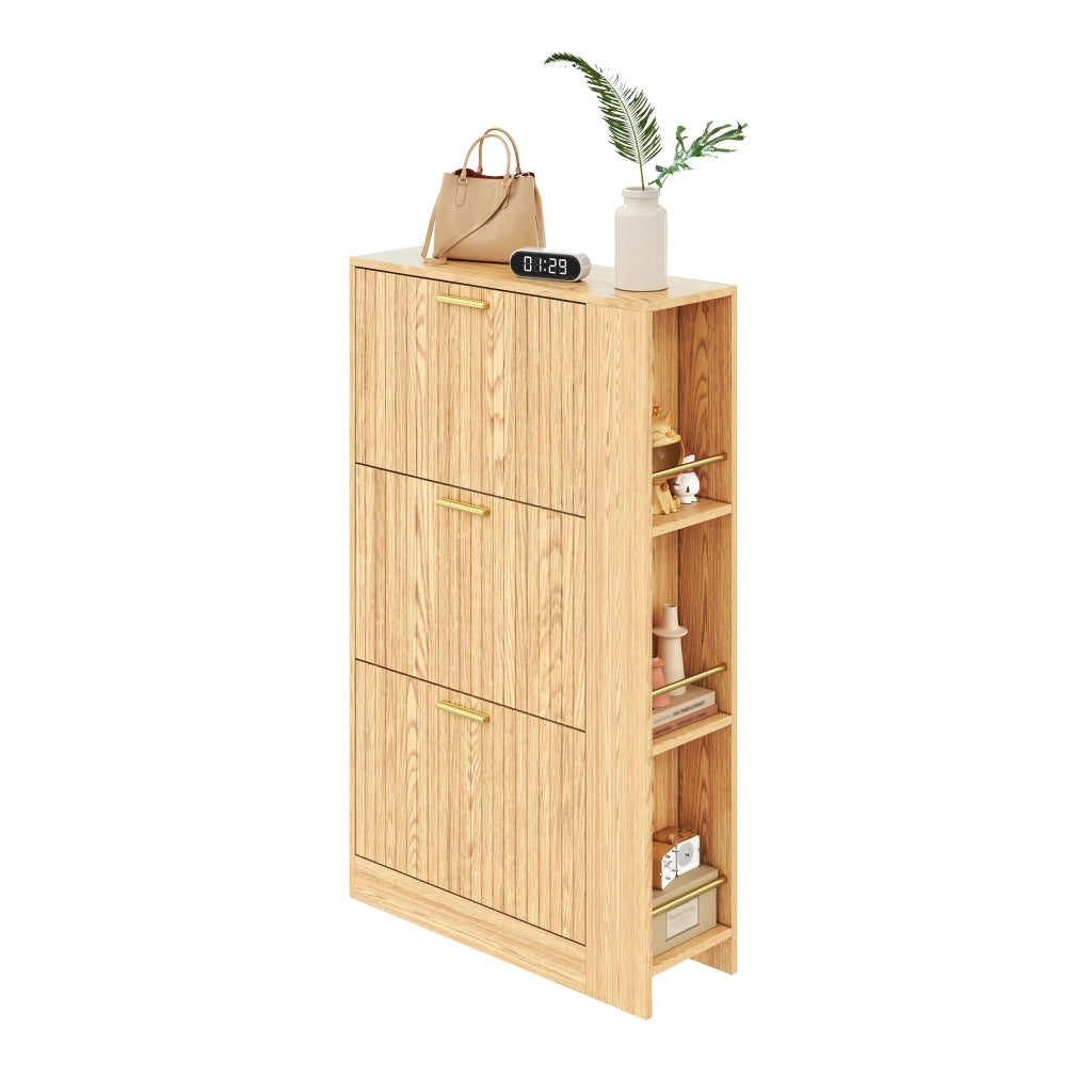 Armadio per scarpe moderno e minimalista - Zephmum - Design a tre ante, grande capacit¨¤, scaffali aperti