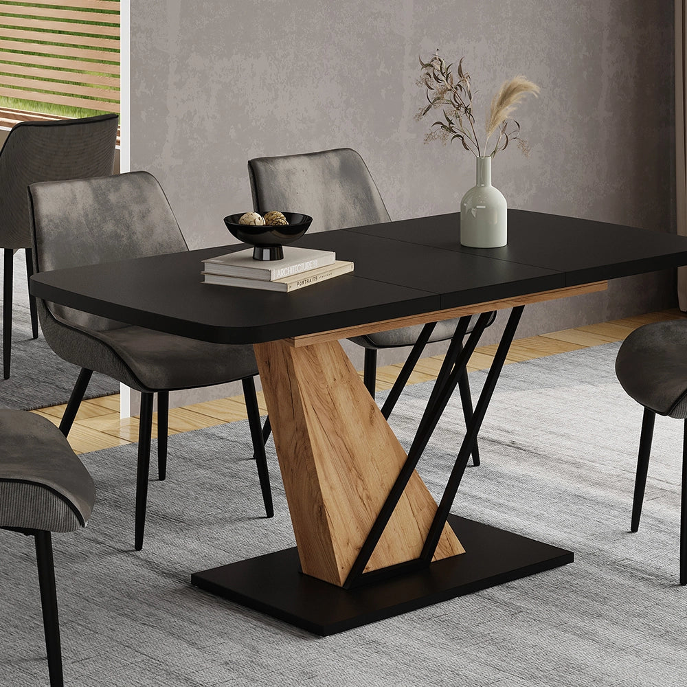 Vicco tavolo da pranzo allungabile Rovere nero/oro 120 x 80 cm estensibile