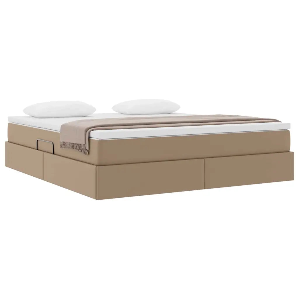 Letto con contenitore e materasso Cappuccino 160 x 200 cm 3370173