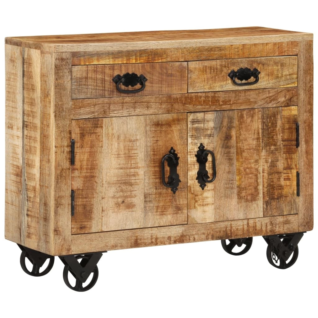 Credenza buffet cassettiera mobile contenitore organizer cucina soggiorno soggiorno 80 x 30 x 65 cm legno massello di mango grezzo marrone 02_0029653