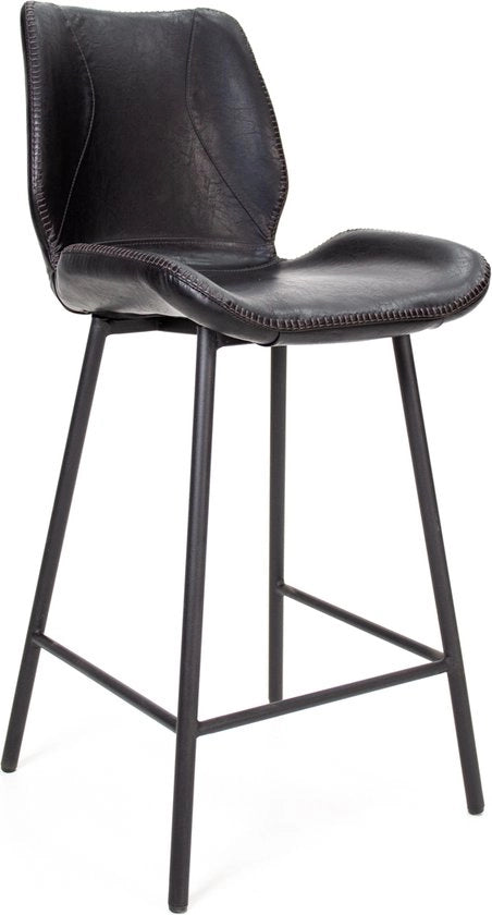 Barstoli per cucina e bar - Nero - 67cm altezza seduta - Set da 1 - Per cucina e bar - Con schienale - Sedili bar con design ergonomico