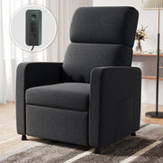 Poltrona Relax Elettrica, Ergonomica Reclinabile 90°-165°, Poltrona Reclinabile con Schienale e Poggiapiedi Regolabile, Poltrone per Soggiorno/Ufficio, con Tasconi Laterali, Grigio