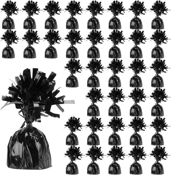 Peso per pallone 170 g - 50 pezzi - Nero - Peso per pallone al Helio - Alluminio/Cemento - 5 x 9 cm - Peso per pallone