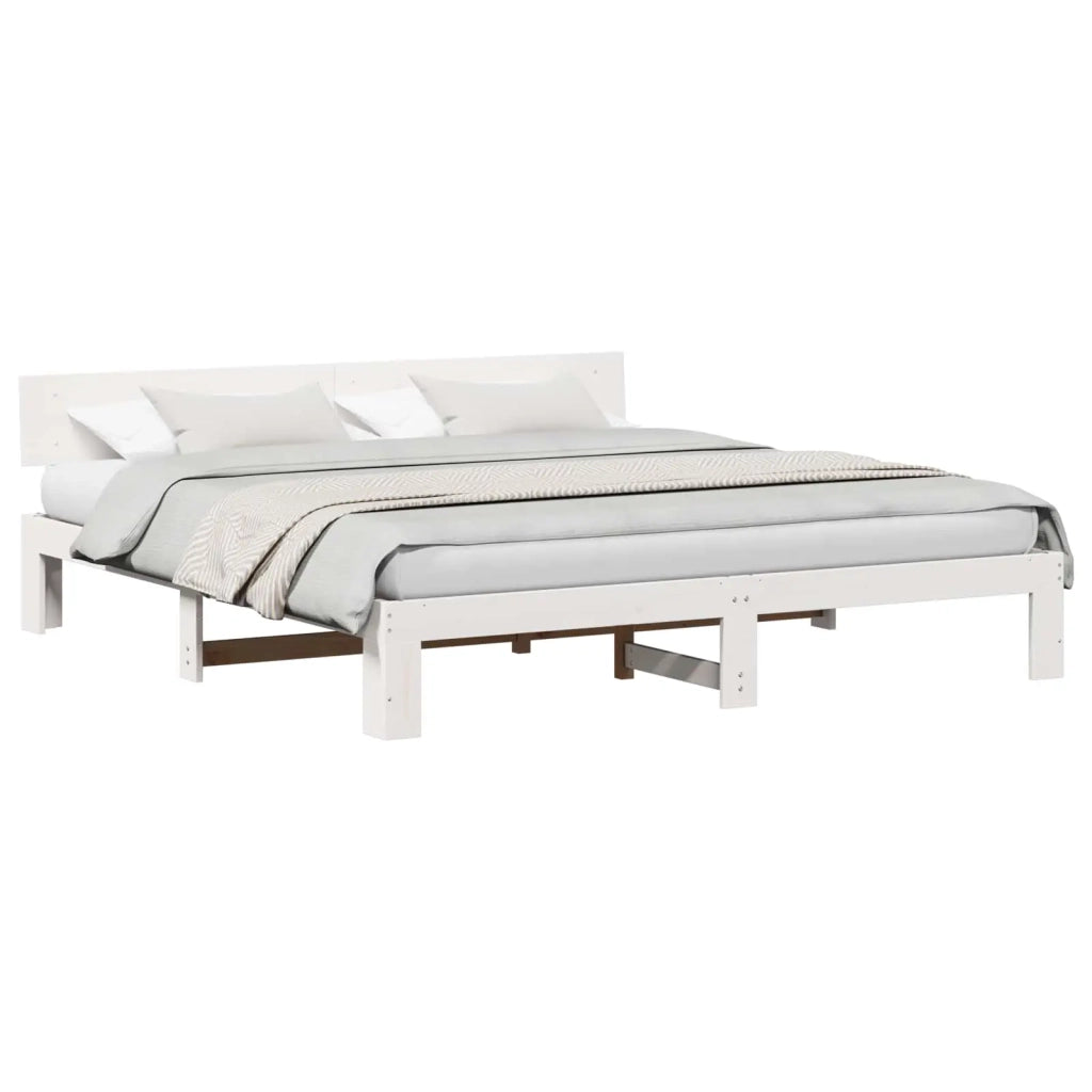 Struttura del letto Bianco 180 x 200 cm Pino massello 872642