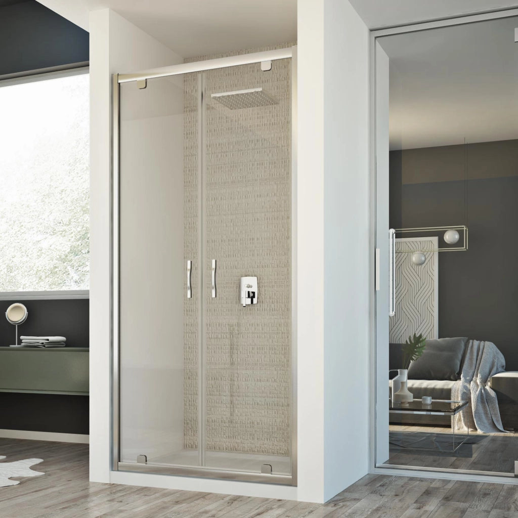 Porta Doccia 80CM H198 Trasparente mod. Cristal 2 Ante