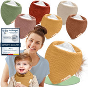 Set di 6 Bambaghiotte in Tessuto di Cotone Terry | Set di Bambaghiotte Super Soffici in Mousseline, Bandana o Bambaghiotta | Nuove Bambaghiotte a Tre Angoli | Bambaghiotte e Bandana per la Prevenzione del Kwijl