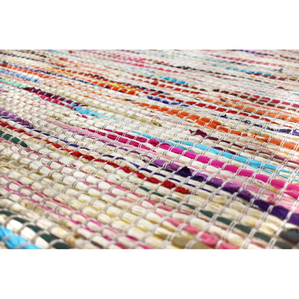 Tappeto intrecciato Sienna in juta e cotone multicolore