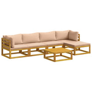 Set di divani 6 pz Naturale Legno di Acacia Massello 3417300
