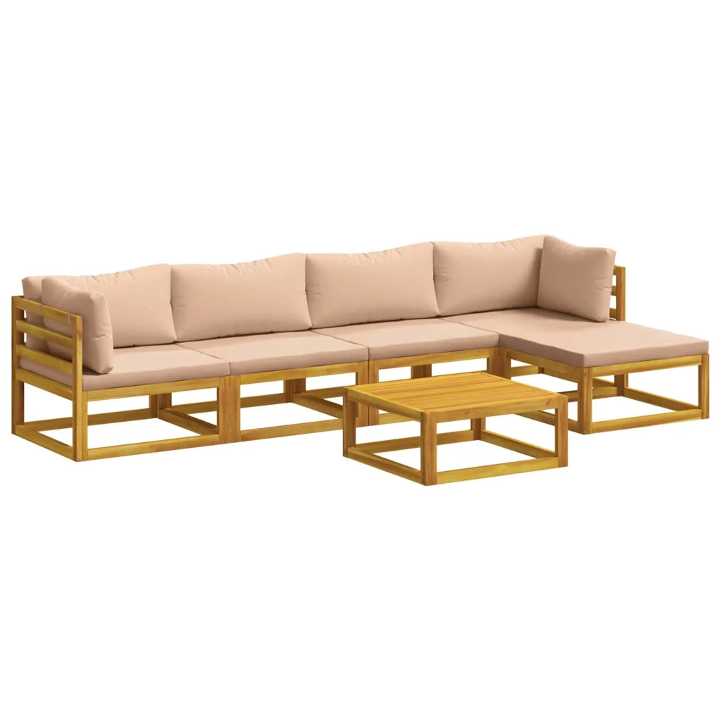 Set di divani 6 pz Naturale Legno di Acacia Massello 3417300