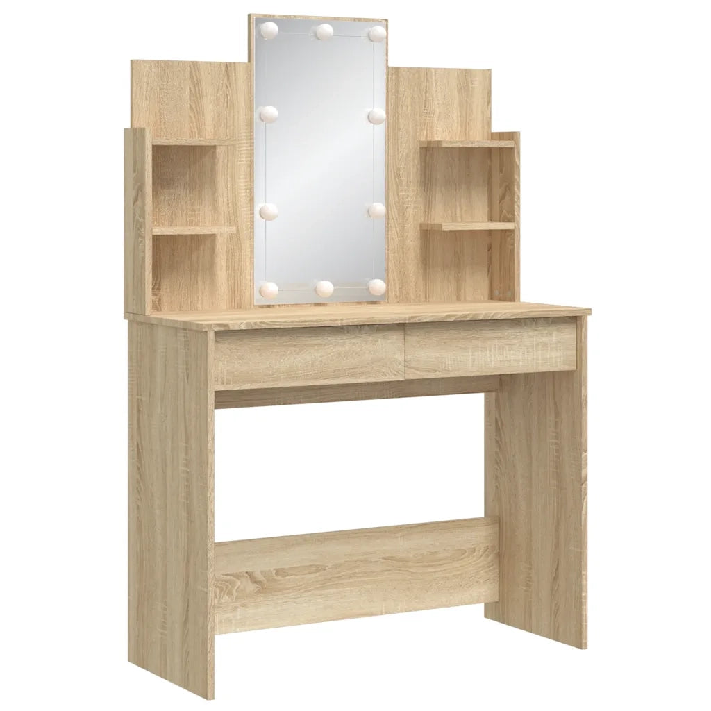 Toeletta con Luci LED Rovere Sonoma 96x40x142 cm 837894