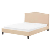Struttura del letto in poliestere beige imbottito 160 x 200 cm Design tradizionale