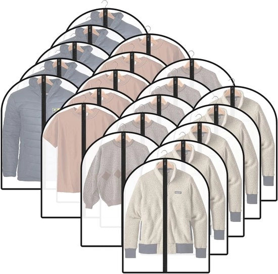 Confezionatori di abbigliamento 20 pezzi - Borsa di abbigliamento pieghevole - Contenitori di abbigliamento con chiusura a raffica - Impermeabili - Stoffa impermeabile - 60 x 80 cm - Borsa di abbigliamento