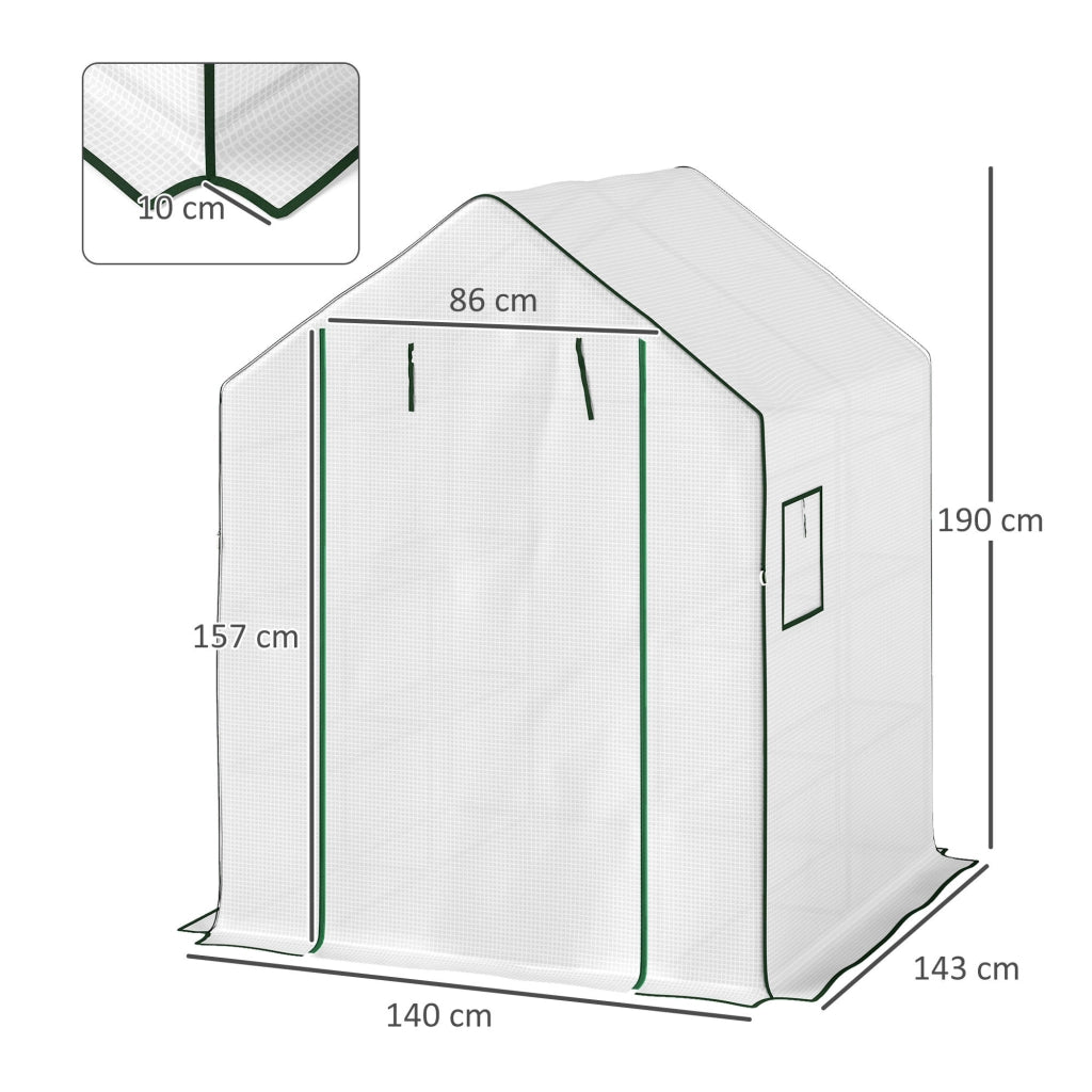 Serra da Giardino con Ripiani ¨C Zephmum ¨C Bianco 140x143x190 cm