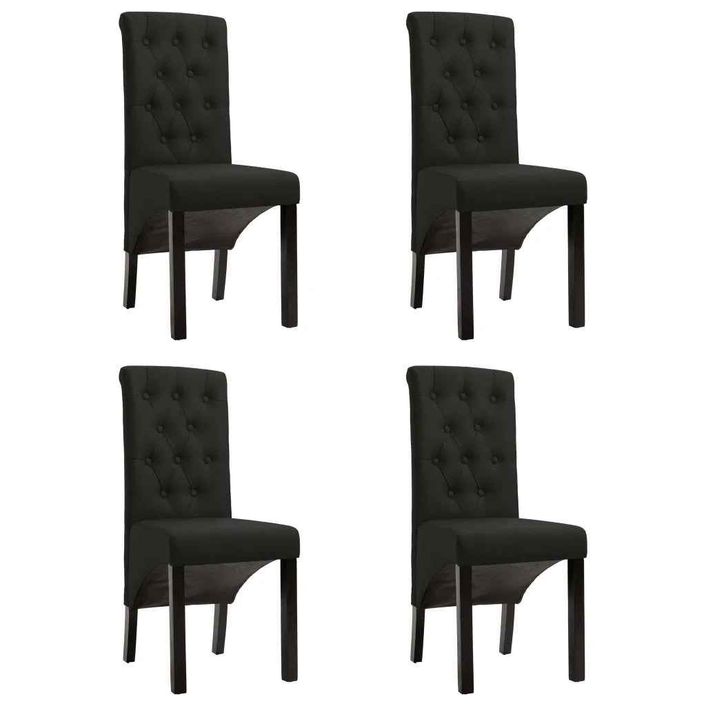 Sedie da Pranzo 4 pz Nere in Tessuto cod mxl 31540