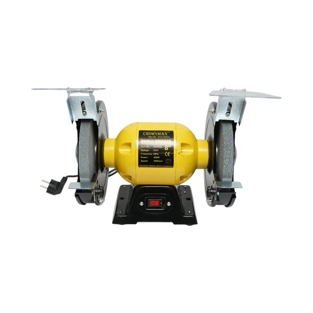 Smerigliatrice da banco 400W, disco abrasivo 220V 200x20x16mm, velocità di rotazione 2950rpm Crownman