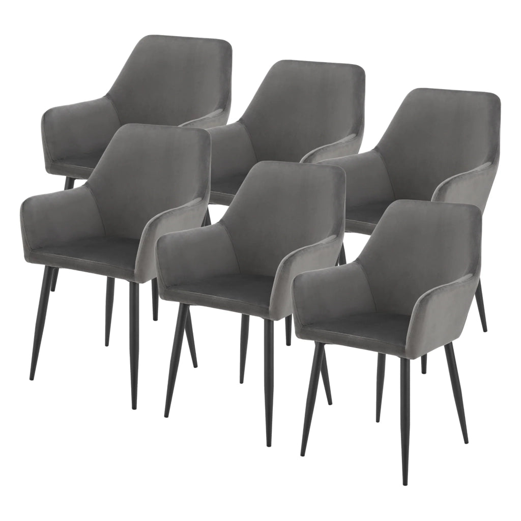 Set di 6 sedie da pranzo 86 x 57 x 56 cm grigio scuro 03_0009901