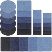 25 pezzi di adesivi per jeans autoadesivi - applicazioni di tessuto - applicazioni di stiratura per jeans in denim - patch ellittici, patch rettangolari - per la riparazione di gomiti, gambe e ginocchia