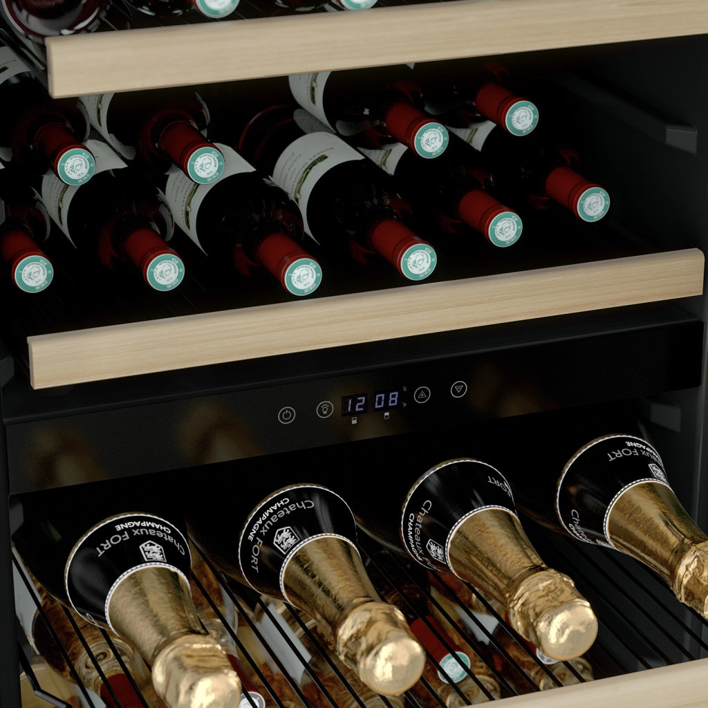 Cantinetta per vino Les Petits Champs CAVCDB91 da 91 bottiglie dual zone 5-18°C nera